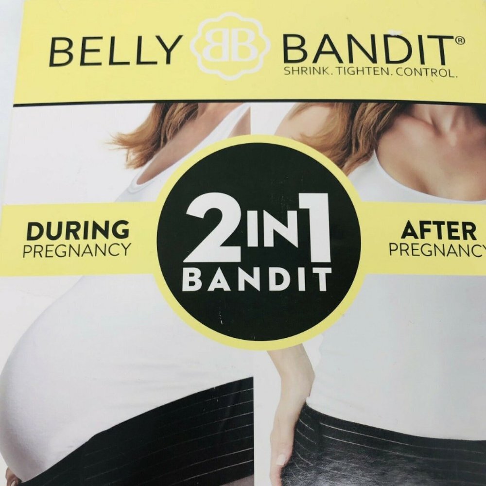 Belly Bandit 2 in 1 Belly Support Hip Wrap Size 2 Black Before/After Pregnancy - Picture 4 of 7